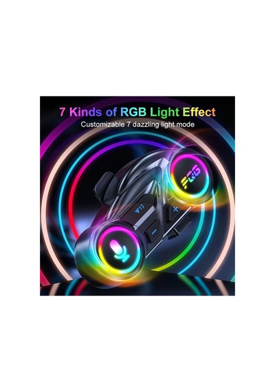 Hubrendy Kargo Y13 Motor Kask Kulaklık Rgb Modlu Radyolu Motosiklet Kulaklık 5.3 Bluetooth Intercom