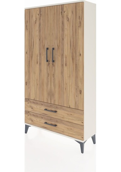 Arges Dolap 2 Raflı 2 Çekmeceli Tek Askılı 88x30x163 Aytaşı-çam Aytaşı