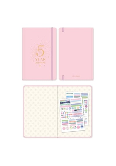 5 Yıllık Süresiz Günlük Ajanda 13x21 - Pembe Genel
