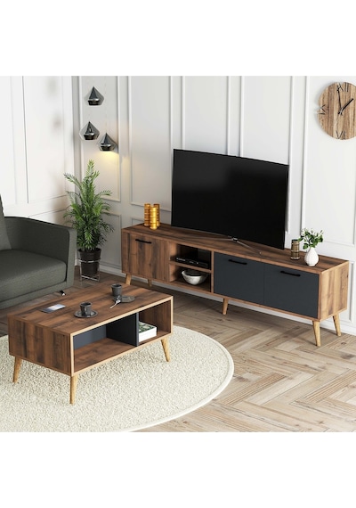 Set 1581-2070 Exxen 180 Cm Tv Ünitesi + Exxen Orta Sehpa - Hat-antrasit Rengi Set 1581-2070 Exxen 180 Cm Tv Ünitesi + Exxen Orta Sehpa - Hat-antrasit Rengi