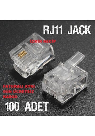 2 Pinli Rj11 Jak Rj-11 Telefon Jack Konnektör 100 Adet