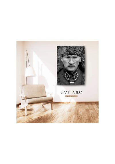 Atatürk Askeri Üniformalı Siyah Beyaz Fotoğraf Temperli Cam Tablo Atatürk Temalı Dekoratif Duvar Tablosu, Salon, Ofis Ve Çalışma Alanı Dekoru, Atatürk Askeri Üniformalı Siyah Beyaz Fotoğraf Temperli Cam Tablo Atatürk Temalı Dekoratif Duvar Tablosu, Salon, Ofis Ve Çalışma Alanı Dekoru,