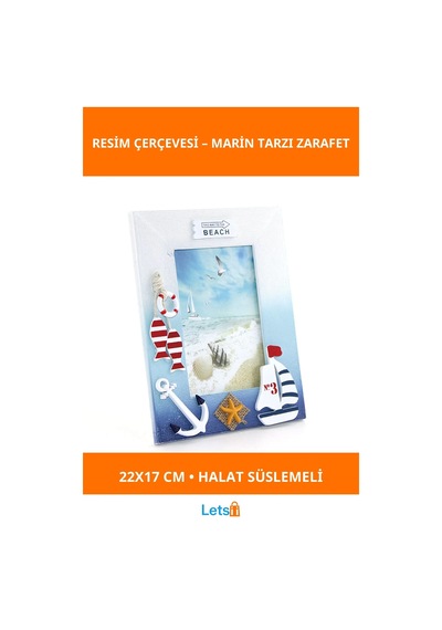 Ahşap Marin Resim Çerçevesi Su Geçirmez Dekoratif 22x17 Cm