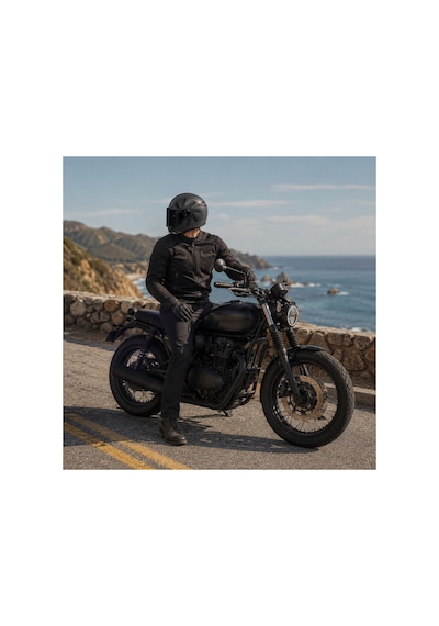 Sway V6 Full Face Retro Kask Siyah Vizör Helıx Black Lıne