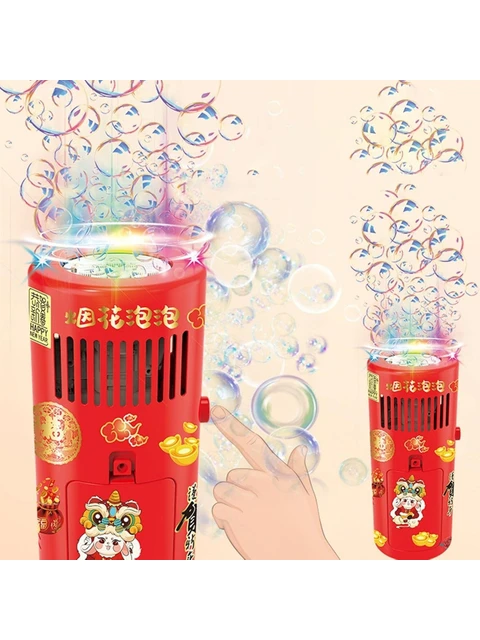 Işıklı Ve Müzikli Otomatik Baloncuk Makinesi 2 Adet Solüsyon + Sticker Hediyeli Bubble Machine 3+ Yaş Kırmızı