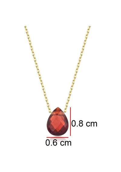 Garnet Damla Taşlı Kolye Sarı