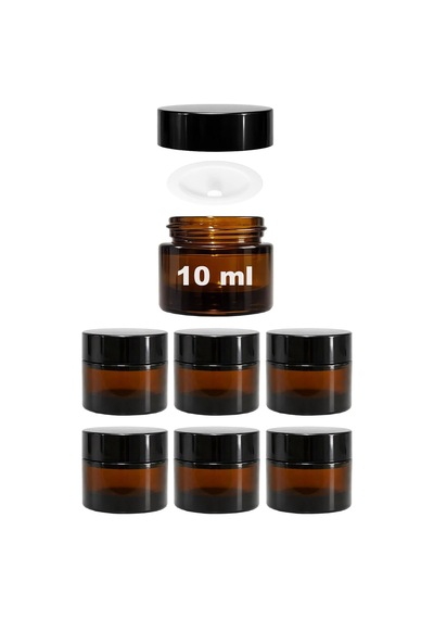 Mini Amber Cam Kavanoz, 10 Ml Hacimli, Sızdırmaz Kapaklı, Krem Ve Kozmetik Saklama Kutusu, Lip Balm 6 Adet Çok Renkli