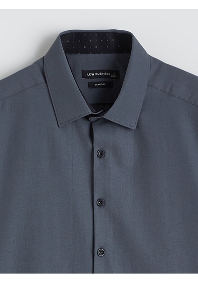 Lcw Busıness Antrasit Slim Fit Uzun Kollu Poplin Erkek Gömlek