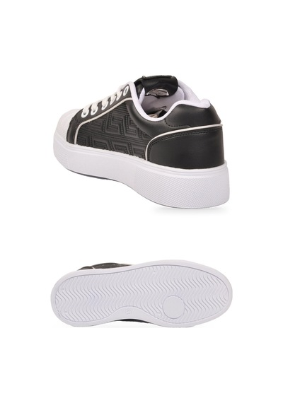 Walkway Siyah-beyaz Bağcıklı Kalın Tabanlı Rahat Şık Unisex Casual Yürüyüş Ve Spor Ayakkabı Sneaker 26201 G Siyah - Beyaz
