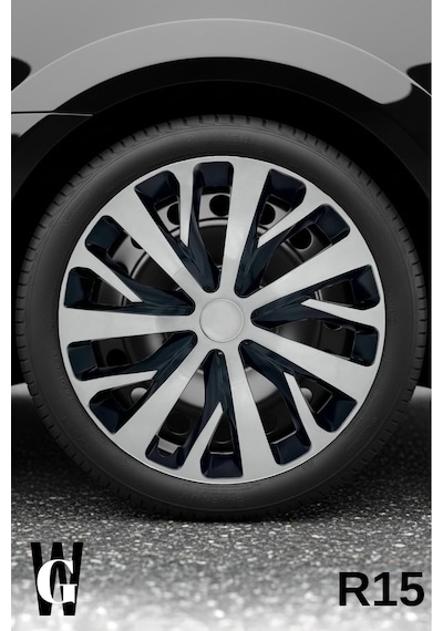 Ford Courier 15 İnç Jant Kapağı 4 Adet Siyah Gri C111