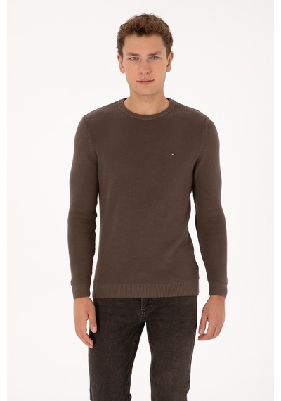 U.S. Polo Assn. Erkek Slim Fit Bisiklet Yaka Vizon Basic Kazak 50313667-VR052 U.S. Polo Assn. Erkek Slim Fit Bisiklet Yaka Vizon Basic Kazak 50313667-VR052