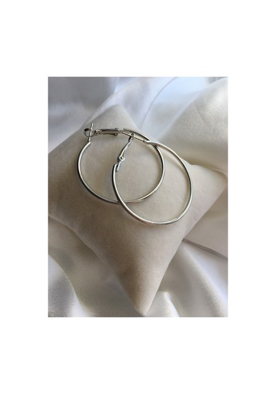 Modern Moda Orta Boy Halka Küpe Silverkck