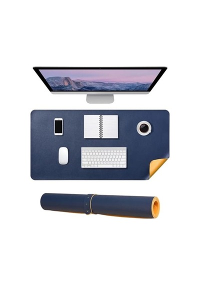 Çift Taraflı Deri Mouse Pad, 60x30 Cm, Kaymaz Ve Suya Dayanıklı