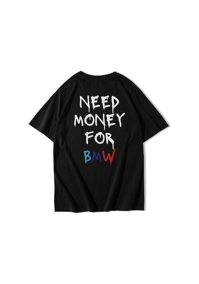 Brz Collectıon Brz Collection Unisex Oversize Bmw Need Money For Bmw T-shirt Siyah