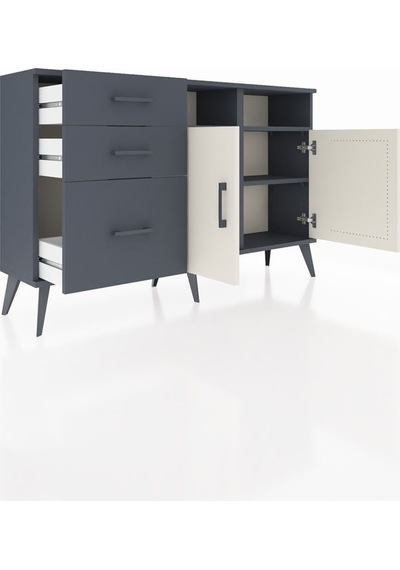 Arges Konsol 4 Raflı 3 Çekmeceli 2 Kapaklı 132x30x83 Antrasit-aytaşı/antrasit Aytaşı/antrasit Arges Konsol 4 Raflı 3 Çekmeceli 2 Kapaklı 132x30x83 Antrasit-aytaşı/antrasit Aytaşı/antrasit