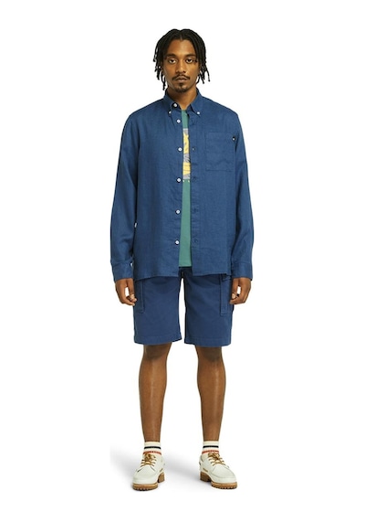 Timberland Tb0a66b9 Linen Chest Pocke Mavi Erkek Gömlek Mavi