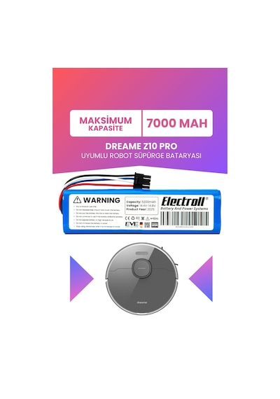 Dreame Z10 Pro Uyumlu Batarya Maksimum Kapasite 7000mah Akıllı Robot Süpürge Bataryası Değişimi
