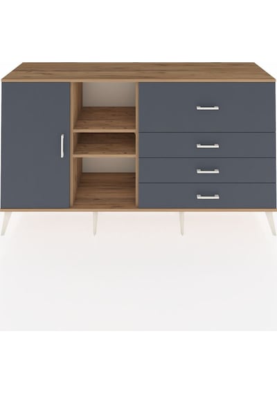 Hyperion Konsol 4 Raflı 4 Çekmeceli Tek Kapaklı 176x44x99 Çam-an Çam-antrasit Hyperion Konsol 4 Raflı 4 Çekmeceli Tek Kapaklı 176x44x99 Çam-an Çam-antrasit