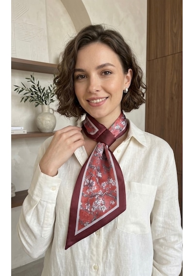 Cherry Blossom Desen Kravat/fular Çok Renkli