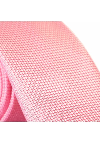 Gaffy Pembe Slim Fit Düz Renk Dokuma Kravat / DDK-18 Pembe