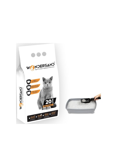Wondersand Kokusuz Topaklaşan Kalın Beyaz Bentonit Kedi Kumu 20 L