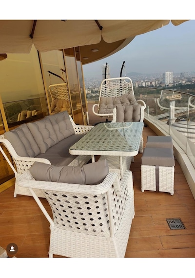 Doğtaş Scollection Talia Rattan Bahçe Oturma Seti Istenilen Renk Yapabiliriz Gri