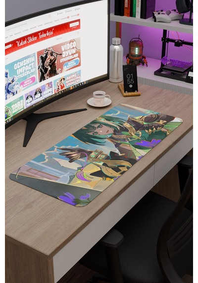 Nefer Genshin Impact Anime Oyuncu V3 - 70x30 Xl Gaming Mouse Pad Fare Altlığı