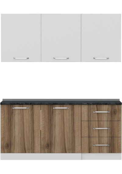 Minar 180 Cm Mutfak Dolabı Beyaz Dore 180-d1