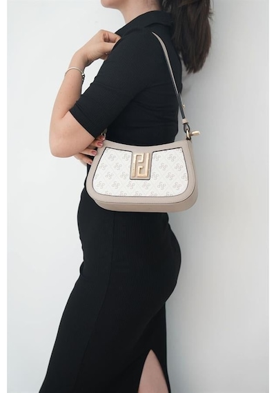 Silver Polo Sp1132 Kadın Çapraz Çanta Monogram Bej-kum