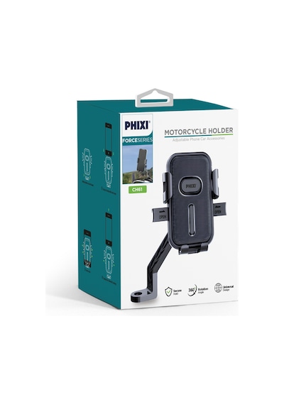 Phixi Force Ch61 Dikiz Ayna Baglantili Otomatik Motosiklet Ve Bisiklet Telefon Tutucu