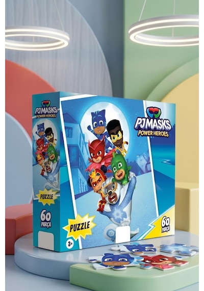 Pijamaskeliler 60 Parça Çocuk Puzzle Eğitici Ve Öğretici Figür Karakterli Oyuncak Yapboz