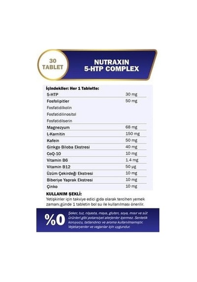 Nutraxın 5-htp Complex 30 Tab. 4911 6'li Paket