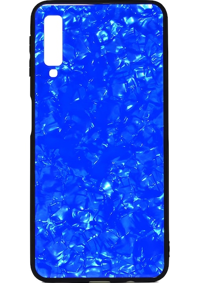 Galaxy Uyumlu A7 2018 Kılıf Mermer Desenli Marbel Temperli Cam Silikon Kılıf Pembe