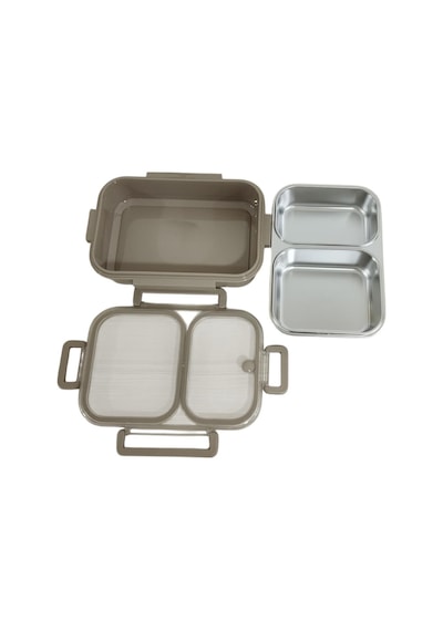 Aryıldız Bento Dikdörtgen 2 Bölmeli Lunch Box Yemek Termosu Vizon 1000 Ml Kahve