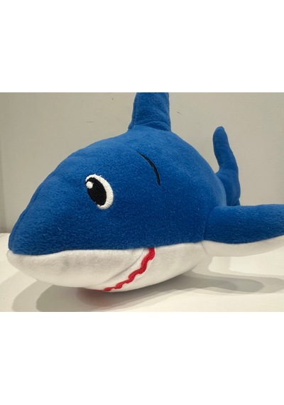 Mellito Toyzz 40 Cm Peluş Oyuncak Köpek Balığı Uyku Arkadaşı Yastık Sevimli Yumuşak Oyuncak Oyun Arkadaşı Beyaz - Mavi