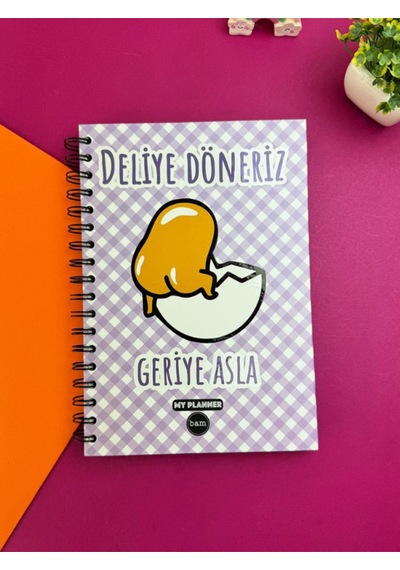 Deliye Döneriz Geriye Asla Tasarımlı Konuşan Ajanda Mor