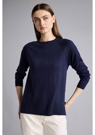 Defacto Ultra Yumuşak Relaxed Fit Basıc Lacivert Kadın Kazak I6913az/nv175