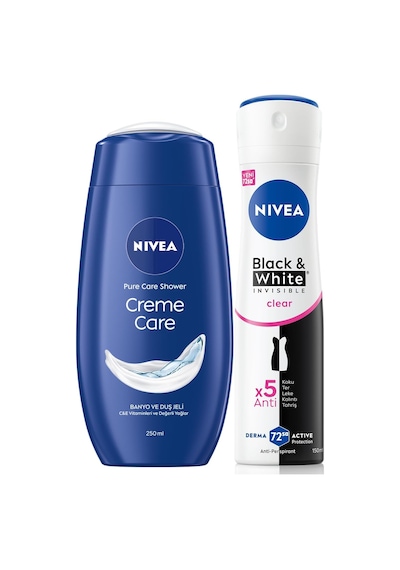 Creme Care Nemlendirici Duş Jeli 250ml Ve Kadın Sprey Deodorant Black&white Invisible Clear 150ml Diğer