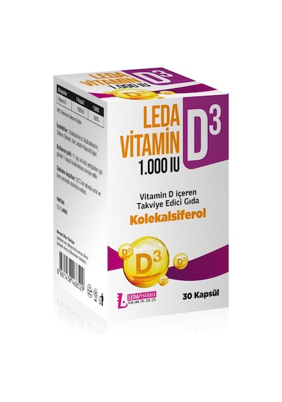 Ledapharma Leda Vitamin D3 1000 Iu 30 Kapsül