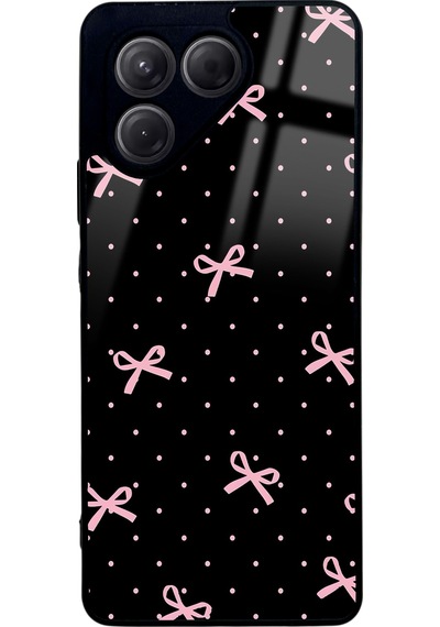 Tecno Pova 7 Pembe Kurdele Tasarımlı Glossy Telefon Kılıfı Çok Renkli
