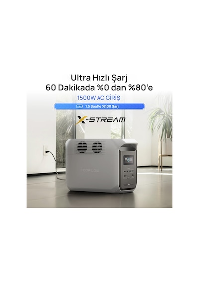 EcoFlow - DELTA 3 1500 Taşınabilir Güç Kaynağı - 1500Wh Kapasite, 4x1800W (X-Boost 2400W) Çıkış