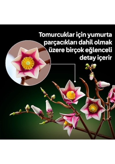 LEGO® Botanicals Manolya Dalları 11510 - Yetişkinler için Çeşitli Detaylar İçeren Çiçek Buketi Model Yapım Seti (435 Parça)