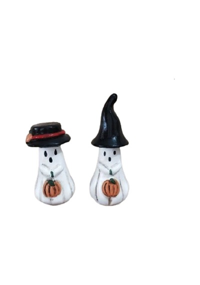 El Yapımı Balkabağı Şeklinde Sevimli Halloween Hayalet Biblolar. 2li Set