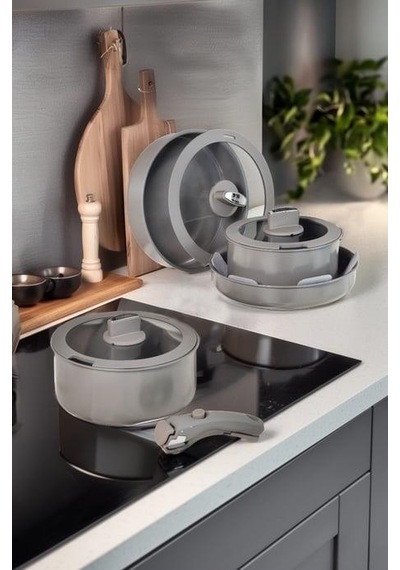Belarıva Easy Cook Antrasıt 8 Prc Tencere Set Antrasit