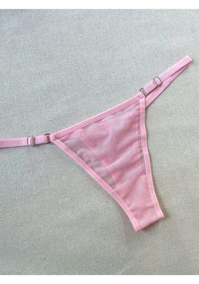 La Linaa Kadın Tül Tanga Külotlu Sütyen Takım-toz Pembe Toz Pembe