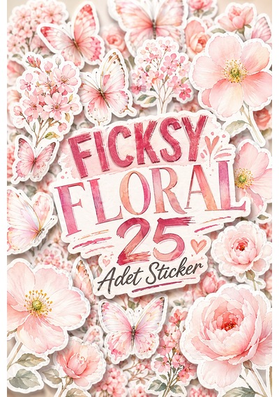 Çiçek Sticker Seti - Kelebek Sticker - 25 Adet Etiket Çıkartma Diğer