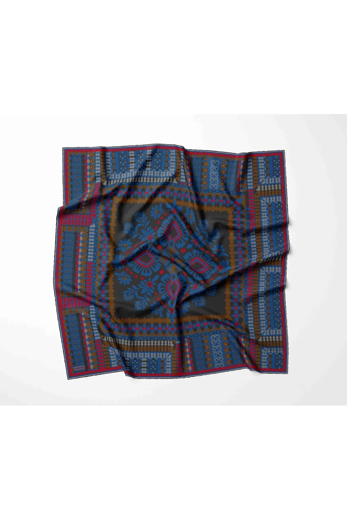 Silk Home Soft Eşarp Mavi Pembe Çok Renkli