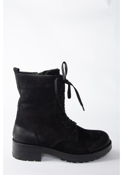 Fox Shoes Siyah Hakiki Deri Nubuk Günlük Kadın Postal Bot N555400101 Siyah Nubuk
