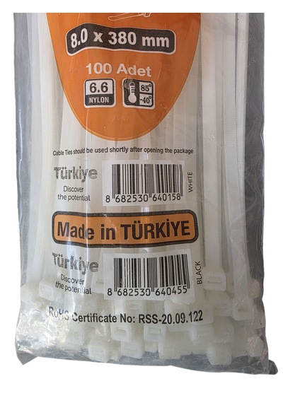 Zenıth 8x380 Plastik Kablo Bağı 100 Adet