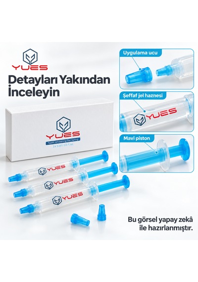 Yues Pap Diş Beyazlatma Jeli 3 X 3 Ml Şırınga Seti Gs-002s3